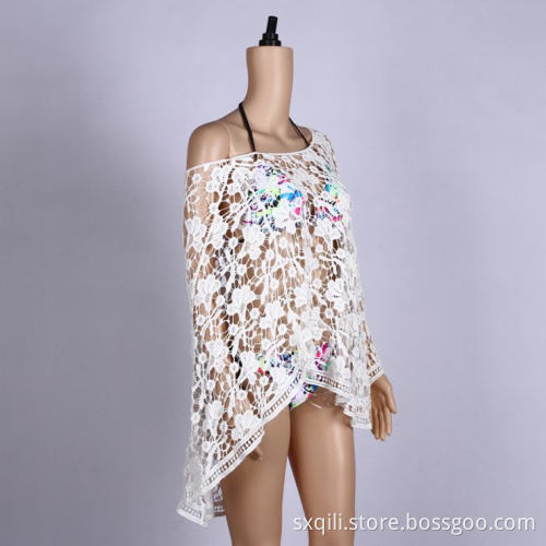 Crochet Girls Beach Dress Sexy White Dress Beachwear